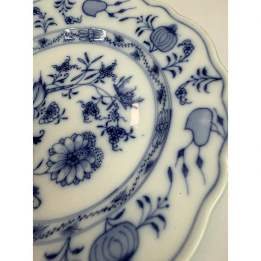 Antique Carl Teichert Meissen Blue Onion 8 1/4